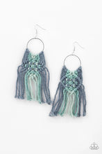 Load image into Gallery viewer, Macrame Rainbow Blue Earring
